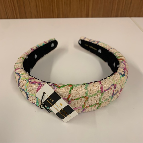 Lele Sadoughi Accessories - Lele Sadoughi Raffia Alice Headband - Mermaid Rainbow (NWT)